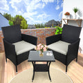 SEGMART Outdoor Patio Furniture Sets, 3 Pieces Bistro Rattan Wicker Conversation Chairs Sets with 2 Single Chair, S13