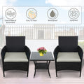 SEGMART Outdoor Patio Furniture Sets, 3 Pieces Bistro Rattan Wicker Conversation Chairs Sets with 2 Single Chair, S13
