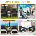 SEGMART Outdoor Patio Furniture Sets, 3 Pieces Bistro Rattan Wicker Conversation Chairs Sets with 2 Single Chair, S13