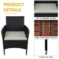 SEGMART Outdoor Patio Furniture Sets, 3 Pieces Bistro Rattan Wicker Conversation Chairs Sets with 2 Single Chair, S13