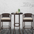SEGMART 3 Pieces Outdoor Bistro Patio Bar Furniture Sets, Outdoor Height Bar Bistro Table Set with High Top Table and 2 PCS High Chair, SS300