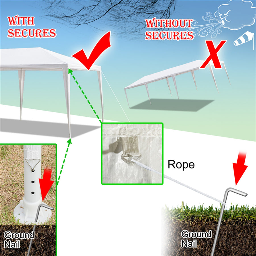 Canopy Party Tent for Outside, SEGMART 10' x 20' Patio Tent, White Outdoor Party Wedding Tent, Backyard Tent for Catering Garden Beach Camping, L