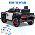 Battery Cars for Kids, Dodge Challenger 12V Ride on Toys with Remote Control, Powered Police Ride on Truck Gift for Boys Girls, Electric Cars with LED Flashing Lights, Music Player, Bluetooth, L6341