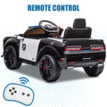 Battery Powered Ride on Toys, 12V Dodge Challenger Ride on Cars with Remote Control, Electric Ride on Car Toy for Boys Girls 3-5 YO, Police Ride on Truck Car with Lights, MP3, Bluetooth, Radio, LL143
