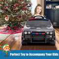 Battery Cars for Kids, Dodge Challenger 12V Ride on Toys with Remote Control, Powered Police Ride on Truck Gift for Boys Girls, Electric Cars with LED Flashing Lights, Music Player, Bluetooth, L6341