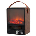 Segmart Portable Electric Fireplace Heater, 750W/1500W Tabletop Space Heater w/3D Flame Effect Walnu, S001