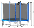 Trampoline for Kids, New Upgraded 10 Feet Outdoor Trampoline with Safety Enclosure Net, Basketball Hoop and Ladder, Heavy Duty Round Trampoline for Indoor Outdoor Backyard, I9348