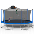 SEGMART Trampoline for Kids, New Upgraded 14 Feet Outdoor Trampoline with Enclosure Net, Basketball Hoop and Ladder, Heavy Duty Blue Round Trampoline for Outdoor Backyard, L