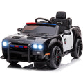 Battery Cars for Kids, Dodge Challenger 12V Ride on Toys with Remote Control, Powered Police Ride on Truck Gift for Boys Girls, Electric Cars with LED Flashing Lights, Music Player, Bluetooth, L6341
