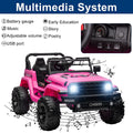 12V Kids Ride-On Electric Car, SEGMART Off-Road Electric Vehicle w/Remote Control, 3 Speeds, LED Lights, Double Doors, Safety Belt, MP3 RC, 1-2 Hours Fun Time, Birthday Gift for 3-6 Kids, 77 lb, S1720