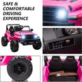 12V Kids Ride-On Electric Car, SEGMART Off-Road Electric Vehicle w/Remote Control, 3 Speeds, LED Lights, Double Doors, Safety Belt, MP3 RC, 1-2 Hours Fun Time, Birthday Gift for 3-6 Kids, 77 lb, S1720