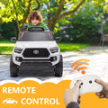 Ride on Cars for Girls, Licensed Toyota Tacoma 12V Electric Ride on Cars with Remote Control, White Motorized Vehicles Ride on Truck with Headlights/Music Player for 3 to 5 YO, LLL3176