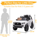 Ride on Cars for Girls, Licensed Toyota Tacoma 12V Electric Ride on Cars with Remote Control, White Motorized Vehicles Ride on Truck with Headlights/Music Player for 3 to 5 YO, LLL3176