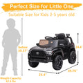Ride on Cars for Boys, Licensed Toyota Tacoma 12V Electric Ride on Cars with Remote Control, Black Motorized Vehicles Ride on Truck with Headlights/Music Player for 3 to 5 YO, LLL3140