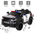 Battery Cars for Kids, 12V Ride on Toys with Remote Control, Police Ride on Truck Gifts for Boys Girls, 3 Speed Electric Vehicle SUV Cars with LED Flashing Light, Music, Horn, L6341