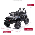 12V Ride on Cars, Kids Ride on Toys with 2.4G Remote Control, Electric Vehicles Ride on Truck Car with LED Lights, FM, Seatbelt, Black Battery-Powered Ride on Toys for Boys Girls, 3 Speeds, LL744