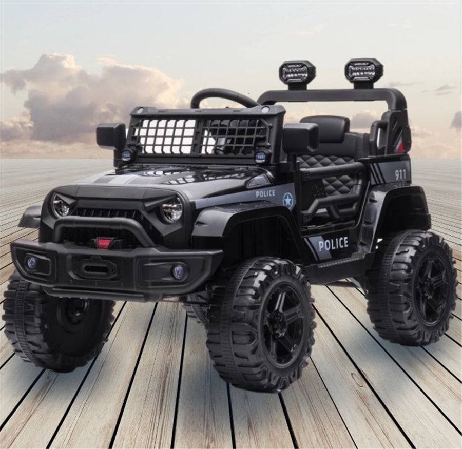 12V Ride on Cars, Kids Ride on Toys with 2.4G Remote Control, Electric Vehicles Ride on Truck Car with LED Lights, FM, Seatbelt, Black Battery-Powered Ride on Toys for Boys Girls, 3 Speeds, LL744
