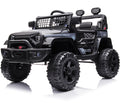 12V Ride on Cars, Kids Ride on Toys with 2.4G Remote Control, Electric Vehicles Ride on Truck Car with LED Lights, FM, Seatbelt, Black Battery-Powered Ride on Toys for Boys Girls, 3 Speeds, LL744