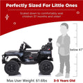 12V Ride on Cars, Kids Ride on Toys with 2.4G Remote Control, Electric Vehicles Ride on Truck Car with LED Lights, FM, Seatbelt, Black Battery-Powered Ride on Toys for Boys Girls, 3 Speeds, LL744