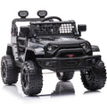 12V Ride on Cars, Kids Ride on Toys with 2.4G Remote Control, Electric Vehicles Ride on Truck Car with LED Lights, FM, Seatbelt, Black Battery-Powered Ride on Toys for Boys Girls, 3 Speeds, LL744