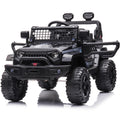 12V Ride on Cars, Kids Ride on Toys with 2.4G Remote Control, Electric Vehicles Ride on Truck Car with LED Lights, FM, Seatbelt, Black Battery-Powered Ride on Toys for Boys Girls, 3 Speeds, LL744