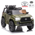 Ride On Kids Truck Car, Segmart Licensed Toyota Tacoma 12 Volt Electric 4 Tries Vehicle with Remote Control, 2 Speeds, 2 LED Headlights, Brakes and Gas Pedal, AUX, Green, SS2640