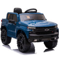 Battery Cars for Kids, Licensed Chevrolet Silverado 12V Ride on Cars with Remote Control, Powered Ride on Truck Car for Boys Girls, Blue Electric Motorized Vehicles Birthday Christmas Gifts, L