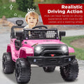 Electric Vehicles for Kids, 12V Ride on Cars with 2.4G Remote Control, Electric Ride on Truck Car with LED Lights, FM, Seatbelt, Pink Battery-Powered Ride on Toys for Boys Girls, 3 Speeds, LL729