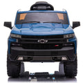Battery Cars for Kids, Licensed Chevrolet Silverado 12V Ride on Cars with Remote Control, Powered Ride on Truck Car for Boys Girls, Blue Electric Motorized Vehicles Birthday Christmas Gifts, L