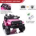 Electric Vehicles for Kids, 12V Ride on Cars with 2.4G Remote Control, Electric Ride on Truck Car with LED Lights, FM, Seatbelt, Pink Battery-Powered Ride on Toys for Boys Girls, 3 Speeds, LL729