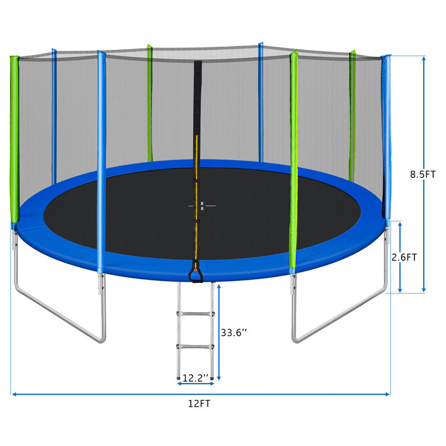 Segmart Trampoline with Enclosure Net, Outdoor Patio Fitness Kids with Spring Cover Padding, 330 lbs Round with 4 Heavy Steel Legs, S1557