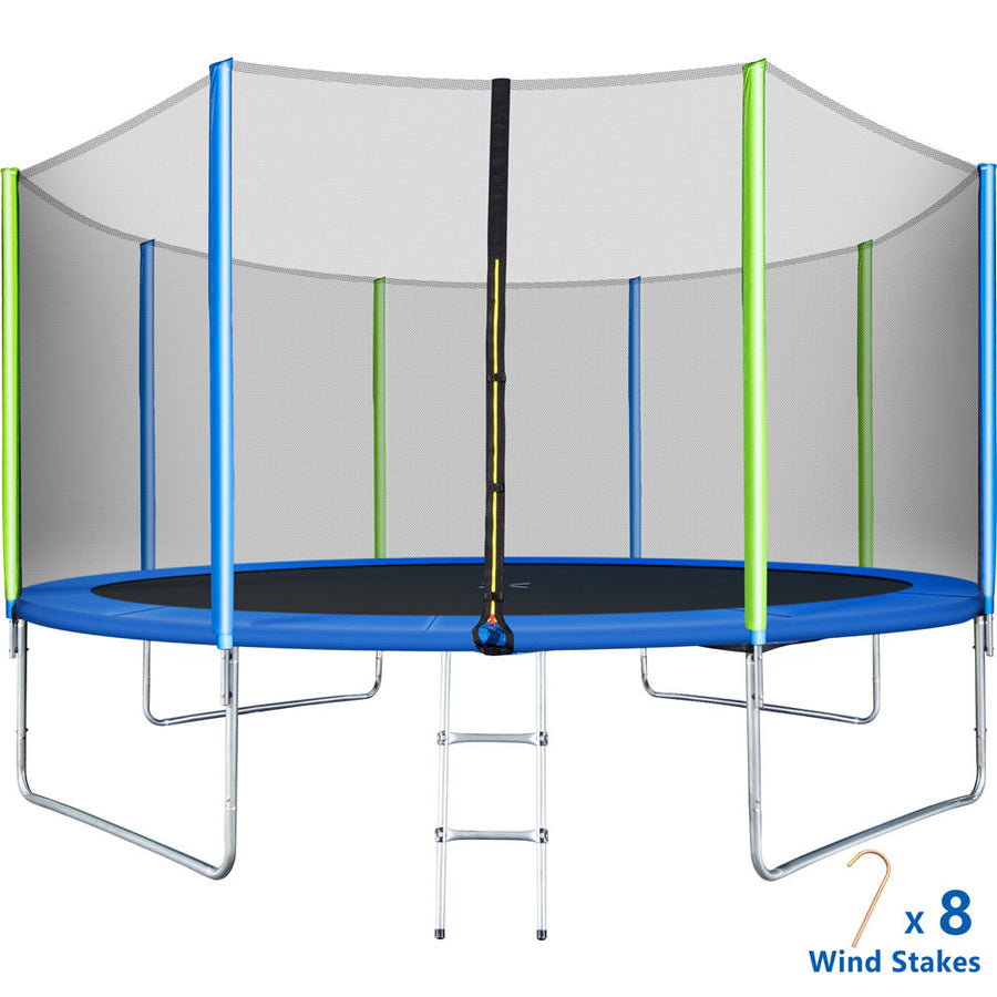 Segmart Trampoline with Enclosure Net, Outdoor Patio Fitness Kids with Spring Cover Padding, 330 lbs Round with 4 Heavy Steel Legs, S1557