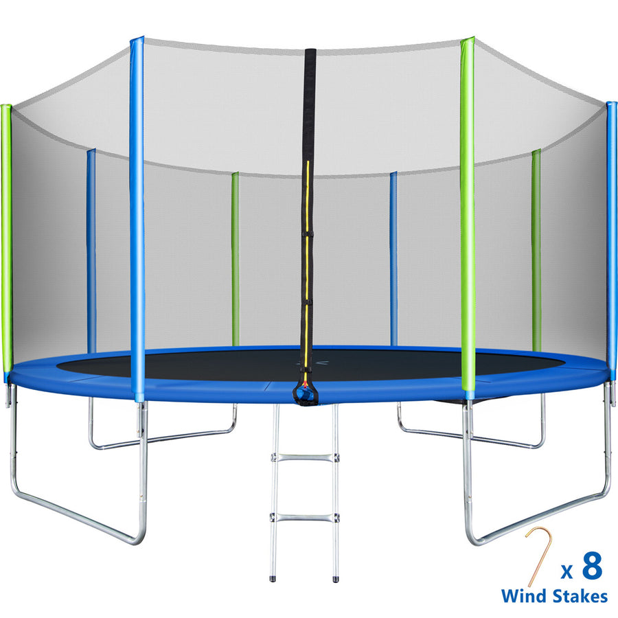 Clearance! Trampoline for Kids, New Upgraded 12 Feet Outdoor Trampoline with Safety Enclosure Net and Ladder, Heavy Duty Round Trampoline for Indoor or Outdoor Backyard, Holds 300lbs, L3750