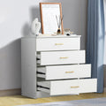 Dressers for Bedroom, Heavy Duty 4-Drawer Wood Chest of Drawers, Modern Storage Bedroom Chest for Kids Room, White Vertical Storage Cabinet for Bathroom, Closet, Entryway, Hallway, Nursery, LLL4571