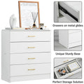 Dressers for Bedroom, Heavy Duty 4-Drawer Wood Chest of Drawers, Modern Storage Bedroom Chest for Kids Room, White Vertical Storage Cabinet for Bathroom, Closet, Entryway, Hallway, Nursery, LLL4571