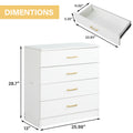 Dressers for Bedroom, Heavy Duty 4-Drawer Wood Chest of Drawers, Modern Storage Bedroom Chest for Kids Room, White Vertical Storage Cabinet for Bathroom, Closet, Entryway, Hallway, Nursery, L2028