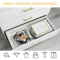 Dressers for Bedroom, Heavy Duty 4-Drawer Wood Chest of Drawers, Modern Storage Bedroom Chest for Kids Room, White Vertical Storage Cabinet for Bathroom, Closet, Entryway, Hallway, Nursery, L2028