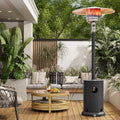 48,000 BTU Patio Heater for Outdoor Use, Propane Patio Heater with Table Design & Wheels, Commercial & Residential, Black
