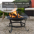 Fire Pit for Outside, Premium Round Steel Fire Pit w/Flame-Retardant Lid, Outdoor Metal Fire Pit with Poker, Multifunctional Heater/Grill/Ice Pit for Backyard Patio Garden BBQ Grill, SS1109