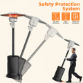 48,000 BTU Patio Heater for Outdoor Use, Propane Patio Heater with Table Design & Wheels, Commercial & Residential, Black