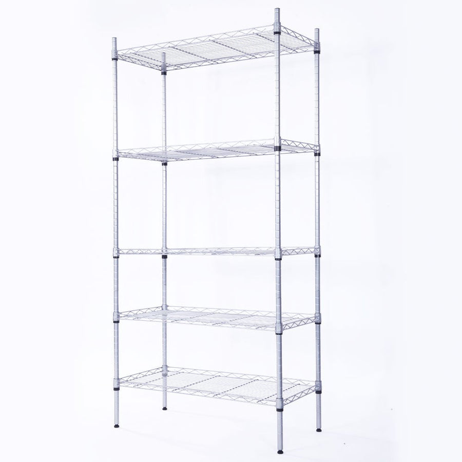 5 Tier Storage Shelves Wire Storage Shelves, Metal Shelves for Garage Metal Storage Shelving, Pantry Shelves Kitchen Rack Shelving Units and Storage, Gray, 29.13" x 13.39" x 59.06", S10148