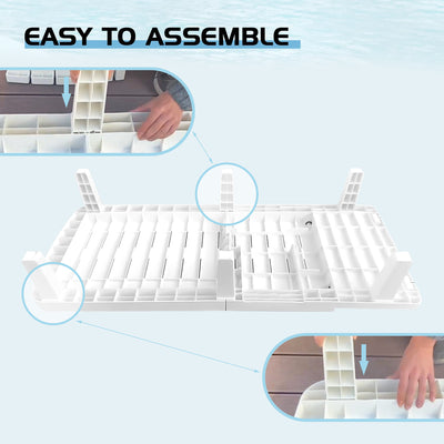 Set of 2 Patio Chaise Lounge, Outdoor Pool Lounge Chair for 2, Layout Chair Outdoor Furniture Adjustable with 5 Positions | Side Table | Max Weight Capacity 330 lbs White