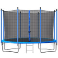 Outdoor Trampoline for Kids, New Upgraded 10 ft Outdoor Trampoline with Safety Enclosure Net and Ladder, Heavy-Duty Round Trampoline for Indoor or Outdoor Backyard, L