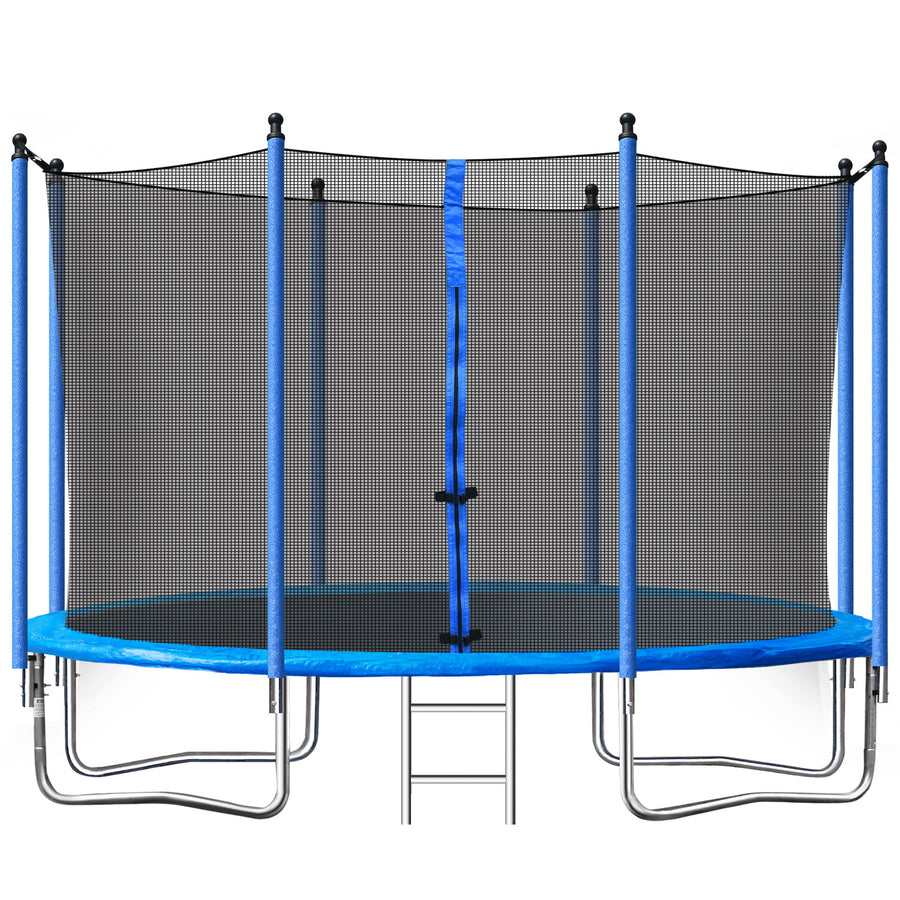 Outdoor Trampoline for Kids, New Upgraded 10 ft Outdoor Trampoline with Safety Enclosure Net and Ladder, Heavy-Duty Round Trampoline for Indoor or Outdoor Backyard, L