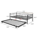 Daybed with Trundle Bed Twin Size, SEGMART Metal Trundle Bed Frame Twin Daybed Frame, Space-Saving Twin Daybed with Metal Slat Support, Daybed for Bedroom Guest Room, No Box Spring Needed, Black,H510