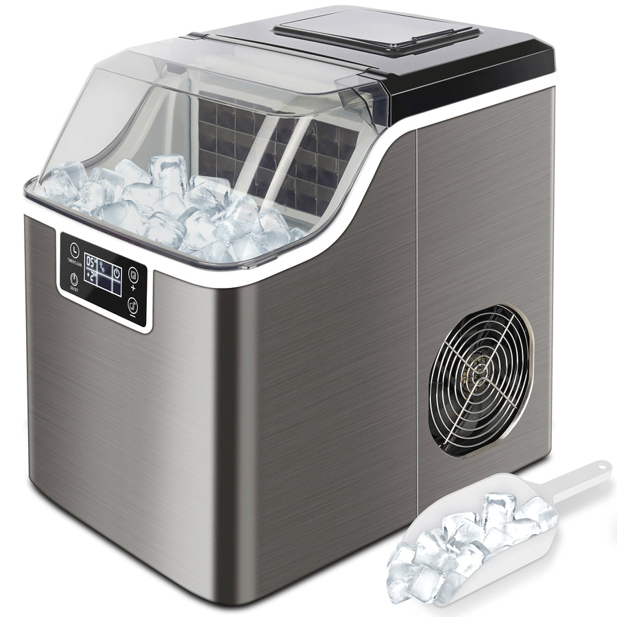 White Ice Maker Machine, Portable Compact Ice Cube Maker Countertop,  Self-Cleaning Easy to Use-for Home Kitchen Office Bar