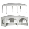 10x20 FT Foldable Outdoor Canopy with 6 Removable Sidewalls, SEGMART Pop Up Gazebo Tent with Adjustable Leg Heights, Portable Canopy Tent with Carry Bag for Party Wedding Events Beach BBQ, White