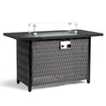 SEGMART 43'' Propane Fire Pit, 60,000 BTU Auto-Ignition Gas Fire Pit Table, Outdoor Fire Tables with Lid and Tempered Glass Wind Guard for Outside, Garden, Backyard