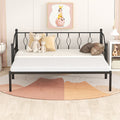 Daybed with Trundle Bed Twin Size, SEGMART Metal Trundle Bed Frame Twin Daybed Frame, Space-Saving Twin Daybed with Metal Slat Support, Daybed for Bedroom Guest Room, No Box Spring Needed, Black,H510