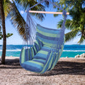 Hammock Chair Hanging Rope Swing, SEGAMRT Hammock Chair Swing Seat with Detachable Metal Support Bar & 2 Cushions, Large Hanging Swing Chair, Support up 330 lbs, for Indoor Bedroom or Tree, B05